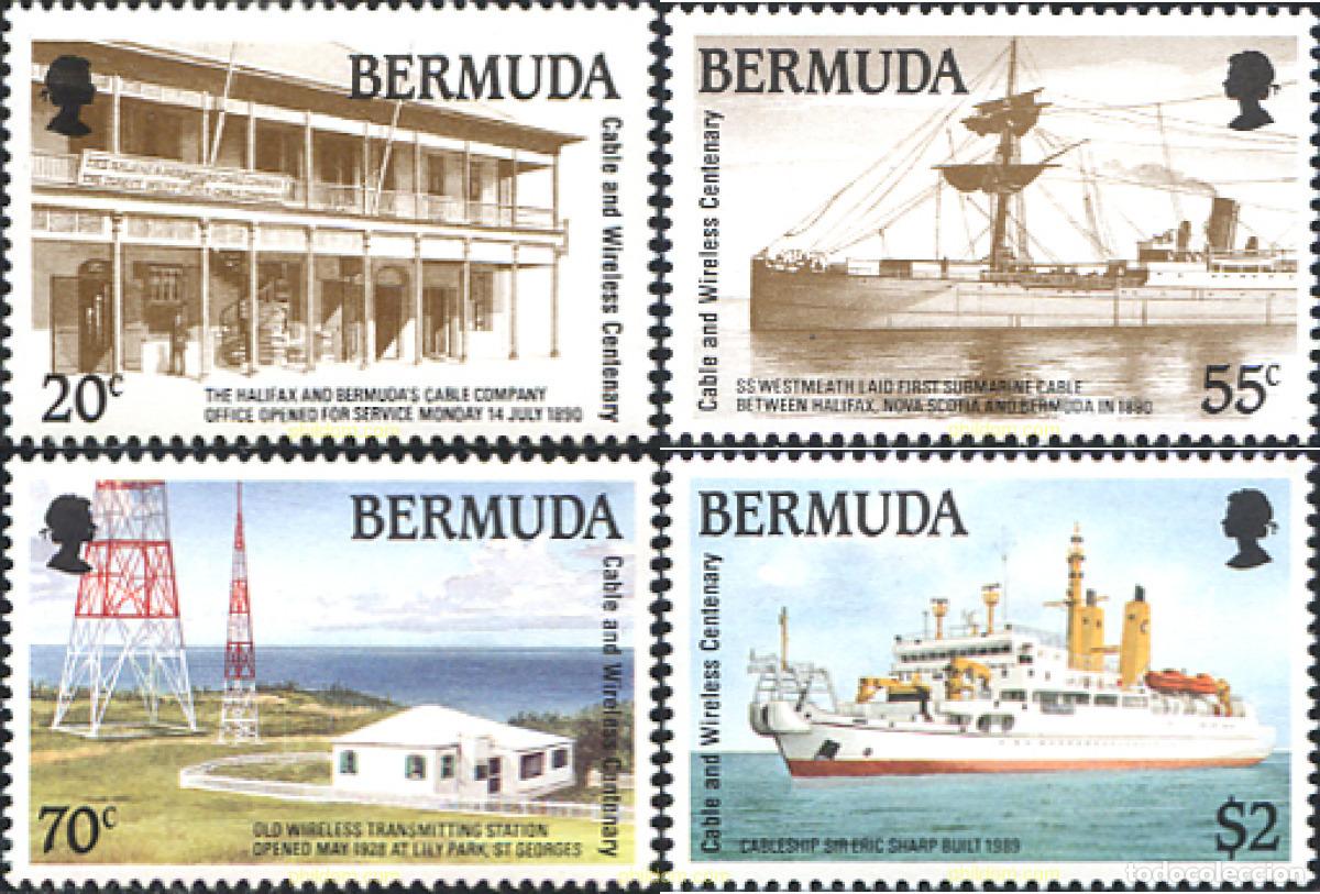 Sellos: 292088 MNH BERMUDAS 1990 CENTENARIO DE LA COMPA&Ntilde;IA DE CABLES E HIJOS &rdquo;HALIFAX & BERMUDA&rdquo; - Foto 1
