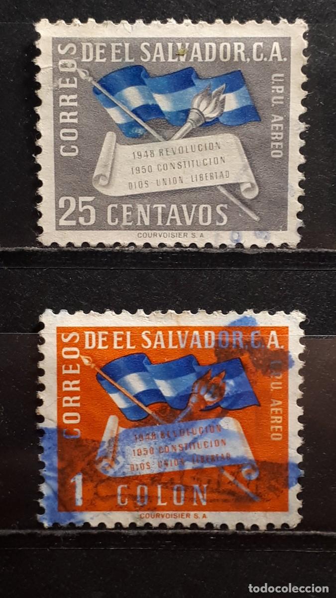Sellos: SALVADOR. &deg;. YVERT A&eacute;reo 119/21 - Foto 1