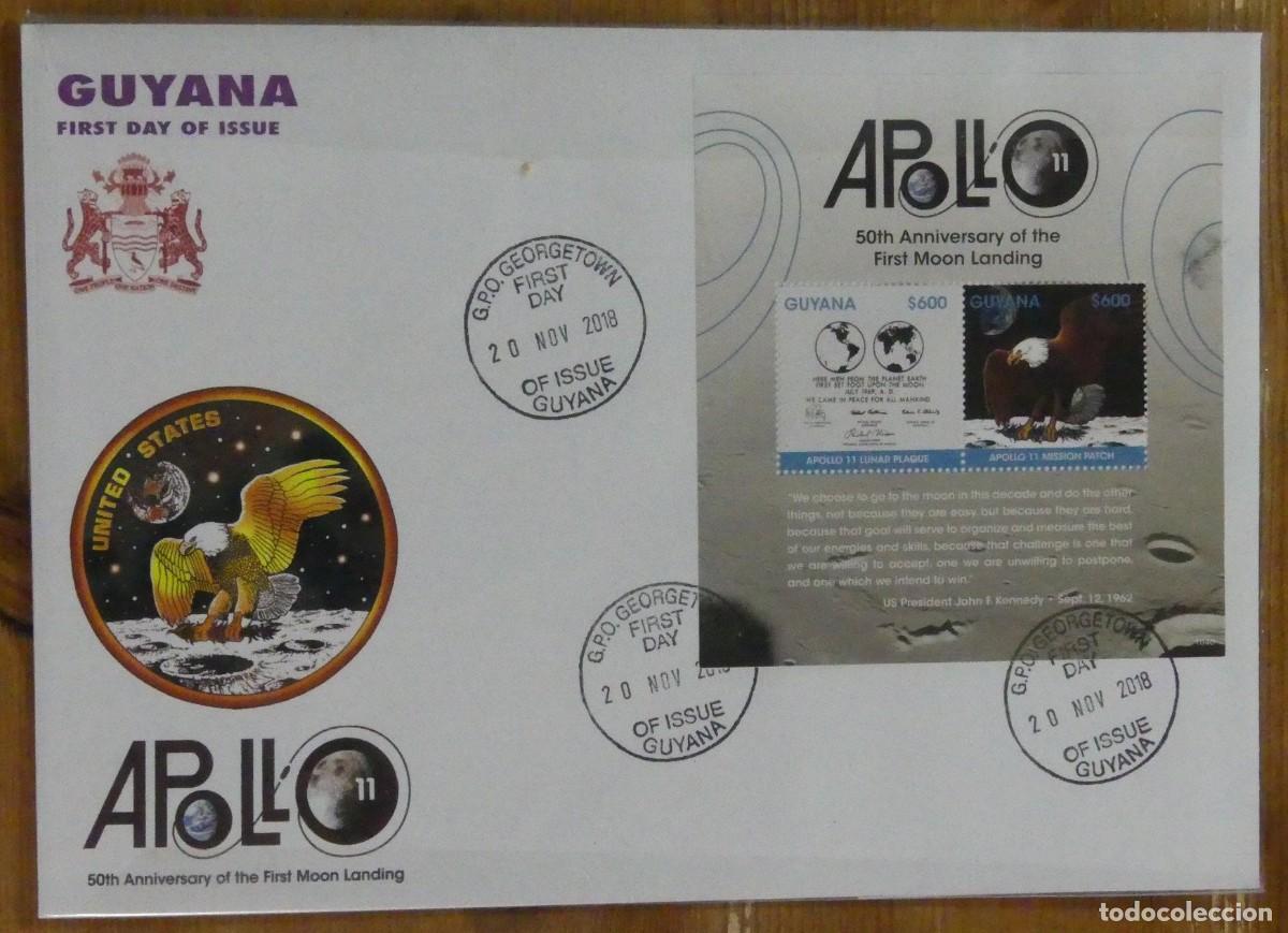 Sellos: GUYANA 2018 SPD FDC APOLLO 11 ESPACIO SPACE ESPACE - Foto 1