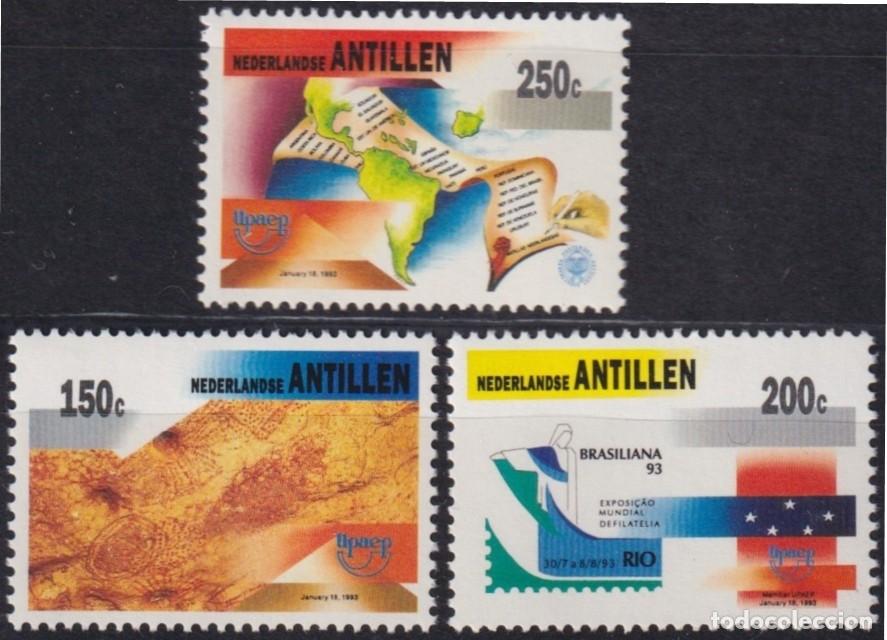 Selos: F-EX63047 NEDERLAND ANTILLES MNH 1993 AMERICA UPAEP PREHISTORIC MAN MAP.