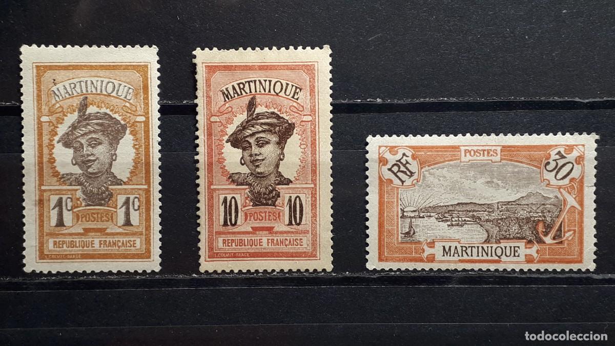 Sellos: MARTINICA. A&Ntilde;O 1908-18. */(*). YVERT 61, 65, 69. - Foto 1
