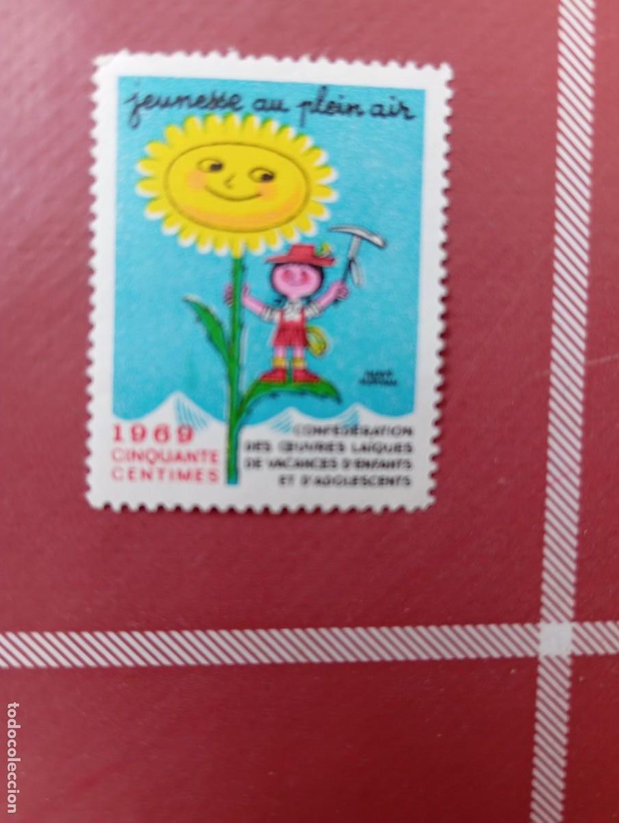 Sellos: 1 VI&Ntilde;ETA DE .** JEUNESSE AU PLEIN AIR 50 CENTIMES ** 1969 FRANCIA