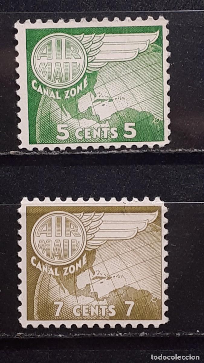 Sellos: PANAM&Aacute;.zona canal. A&Ntilde;O 1955. **. Yvert A&eacute;reo 20, 22