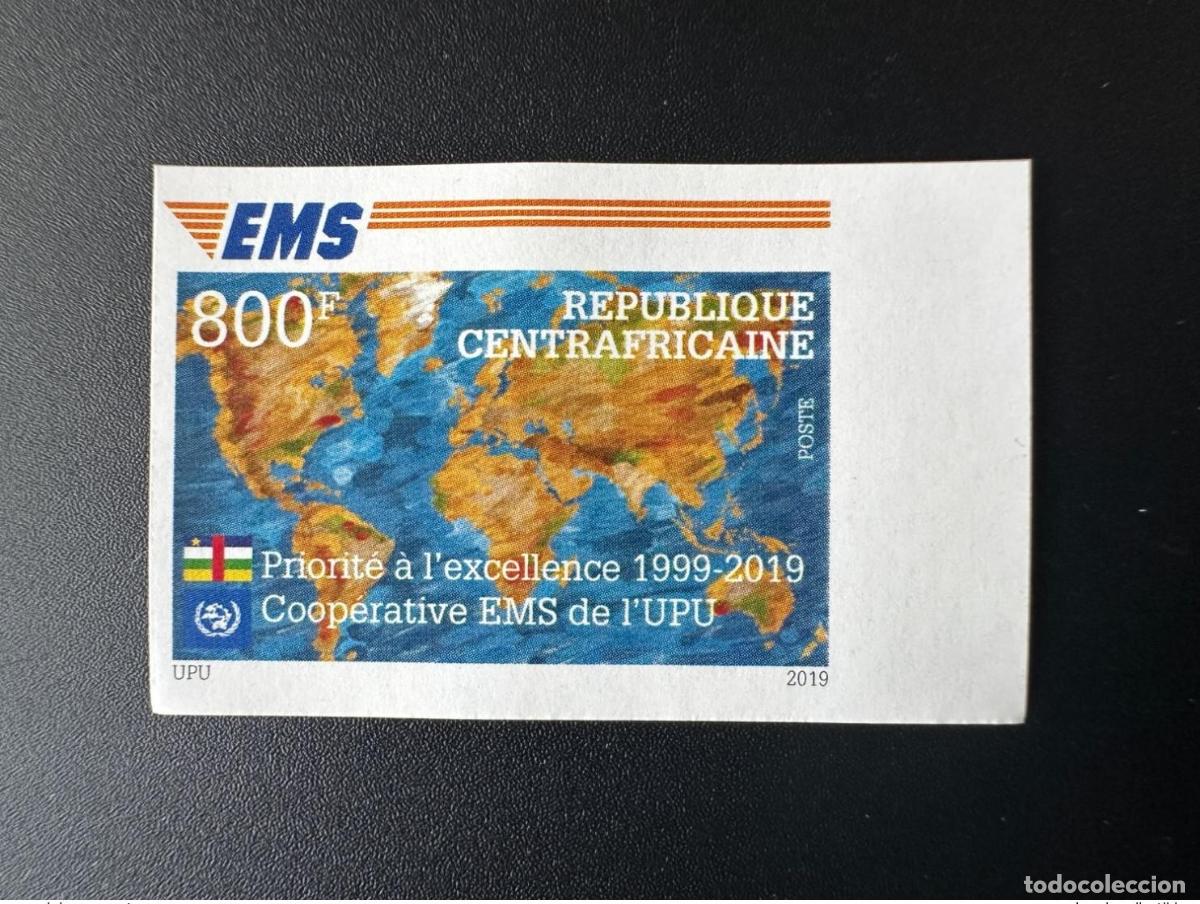 Sellos: Rep&uacute;blica Centroafricana 2019 Mi. 9030 ND IMPERF Edici&oacute;n conjunta EMS UPU