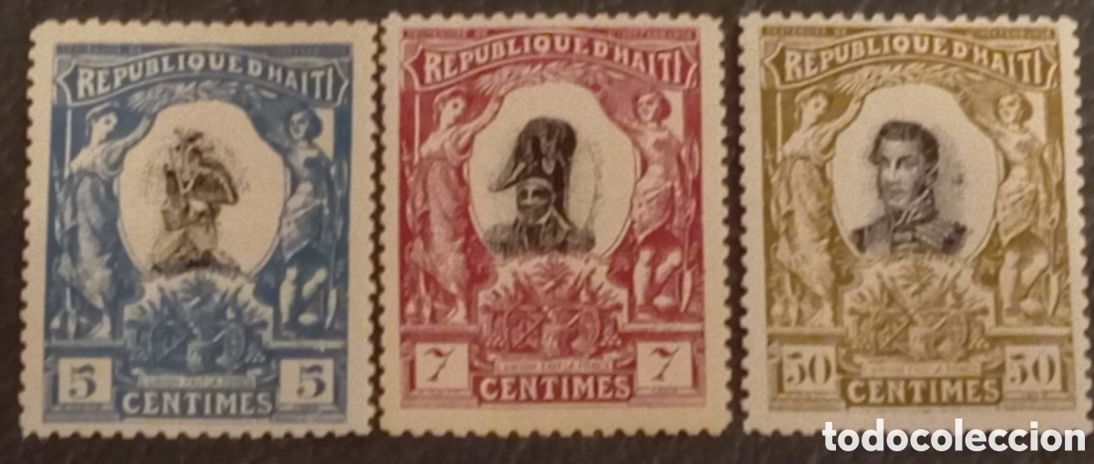 Sellos: Hait&iacute; 1904 - Lote 3 Sellos Centenario Independencia - Scott #84, #85, #89 - MNH**