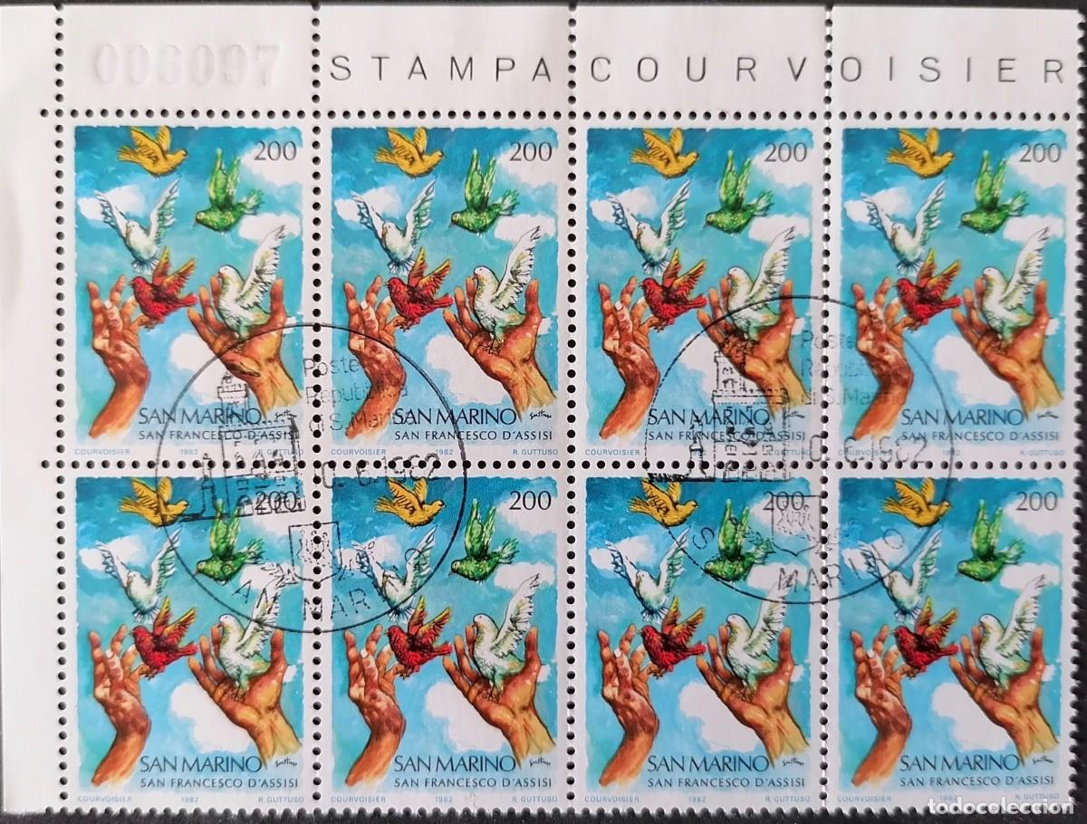 Sellos: SAN MARINO 1982 - ANIVERSARIO / SAN FRANCISCO DE ASS&Iacute;S .