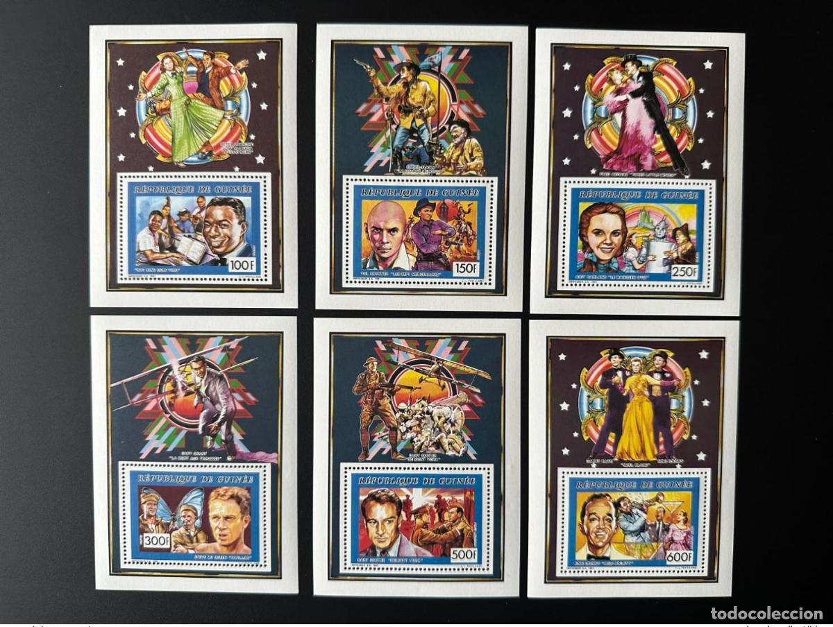 Sellos: Guinea 1991 Mi. N&ordm; 402 - 407 Actores Nat King Cole Garland Astaire Cooper Grant