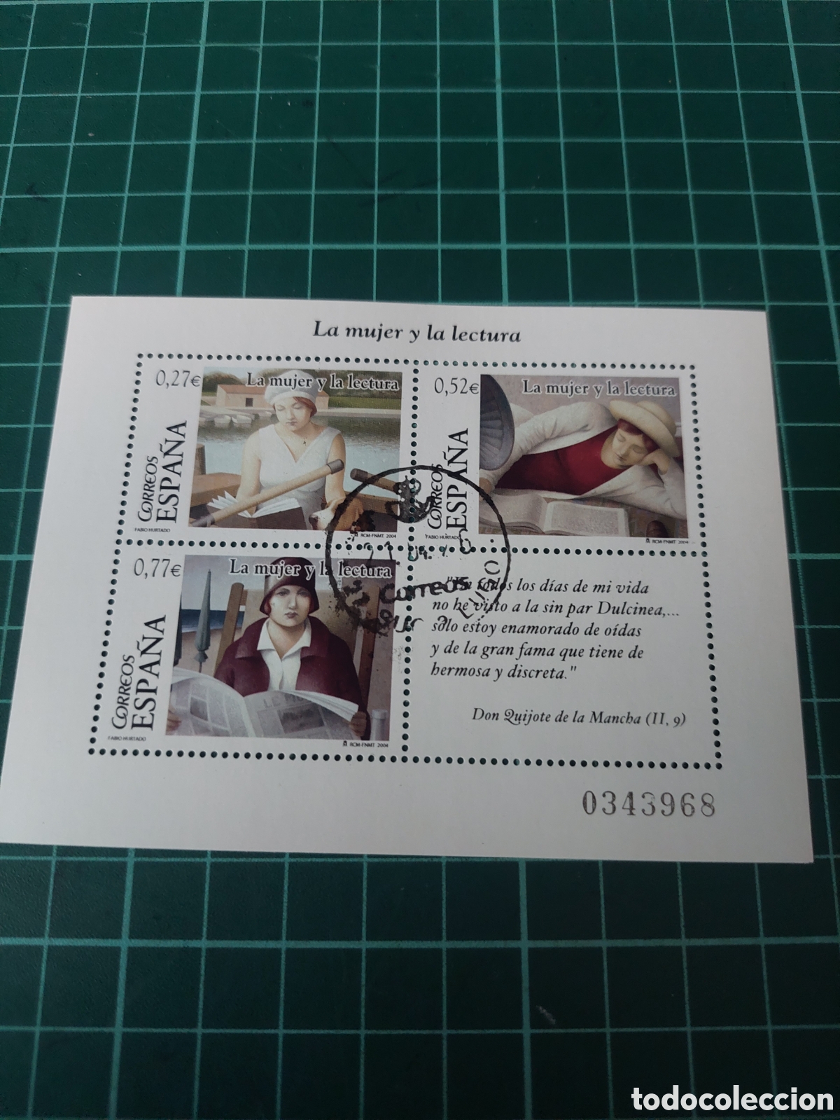 Sellos: 1994 Espa&ntilde;a la mujer y.la lectura moda edifil 4060 usado lujo moda don quijote poes&iacute;a