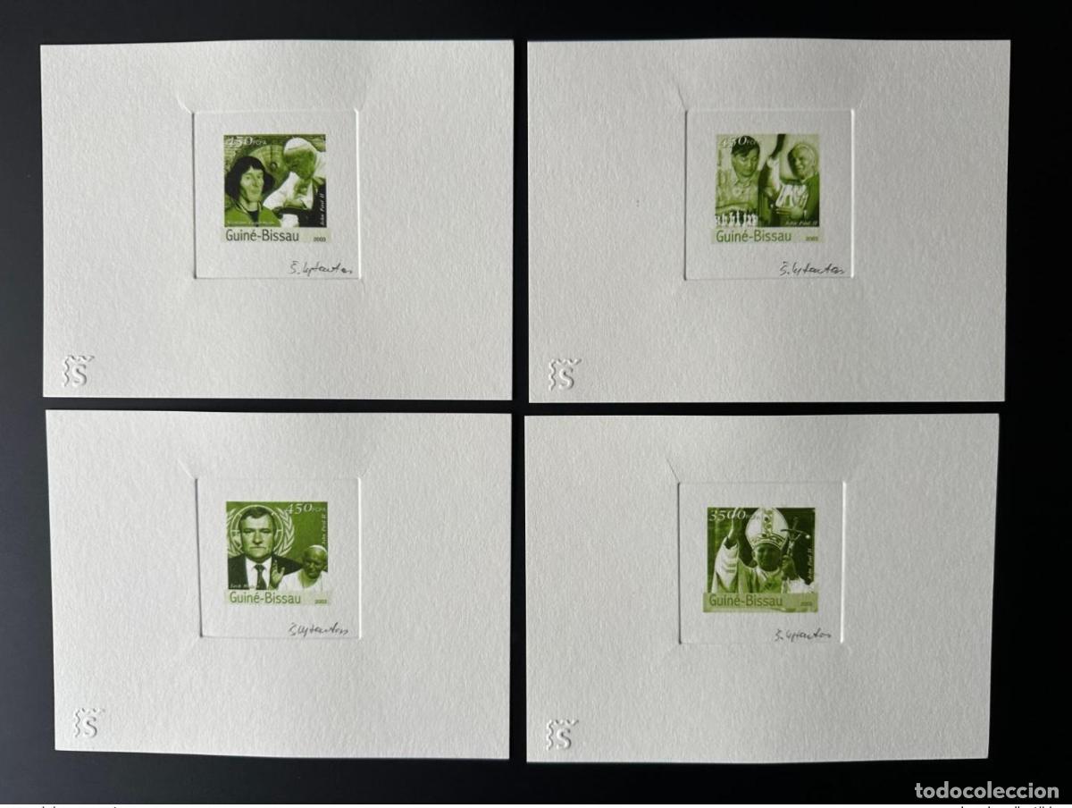 Sellos: Guinea Bissau 2003 Mi. 2420 - 2437 Artist Proof Walesa Juan Pablo II VERDE