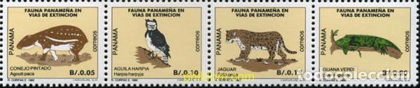 Sellos: 160800 MNH PANAMA 1992 FAUNA PANAME&Ntilde;A EN PELIGRO DE EXTINCION
