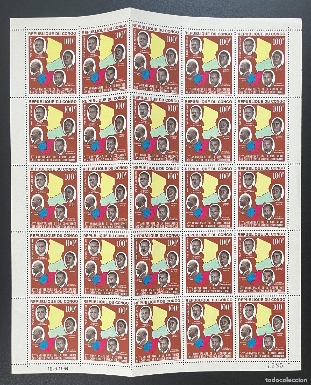Sellos: Congo 1964 YT PA 19 tabl&oacute;n conferencia de jefes estado &Aacute;frica ecuatorial