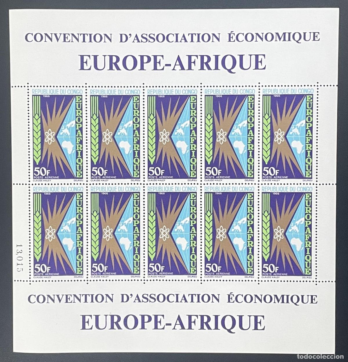 Sellos: Congo 1966 T PA 40 tabl&oacute;n Convenio Europafrique asociaci&oacute;n econ&oacute;mica
