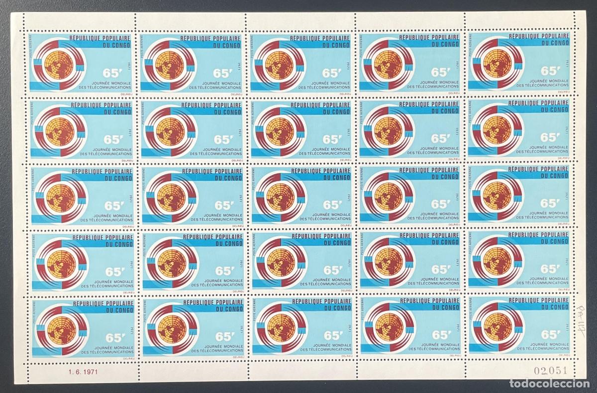 Sellos: Congo 1971 YT PA 117 tabl&oacute;n telecomunicaciones D&iacute;a Mundial de la UIT