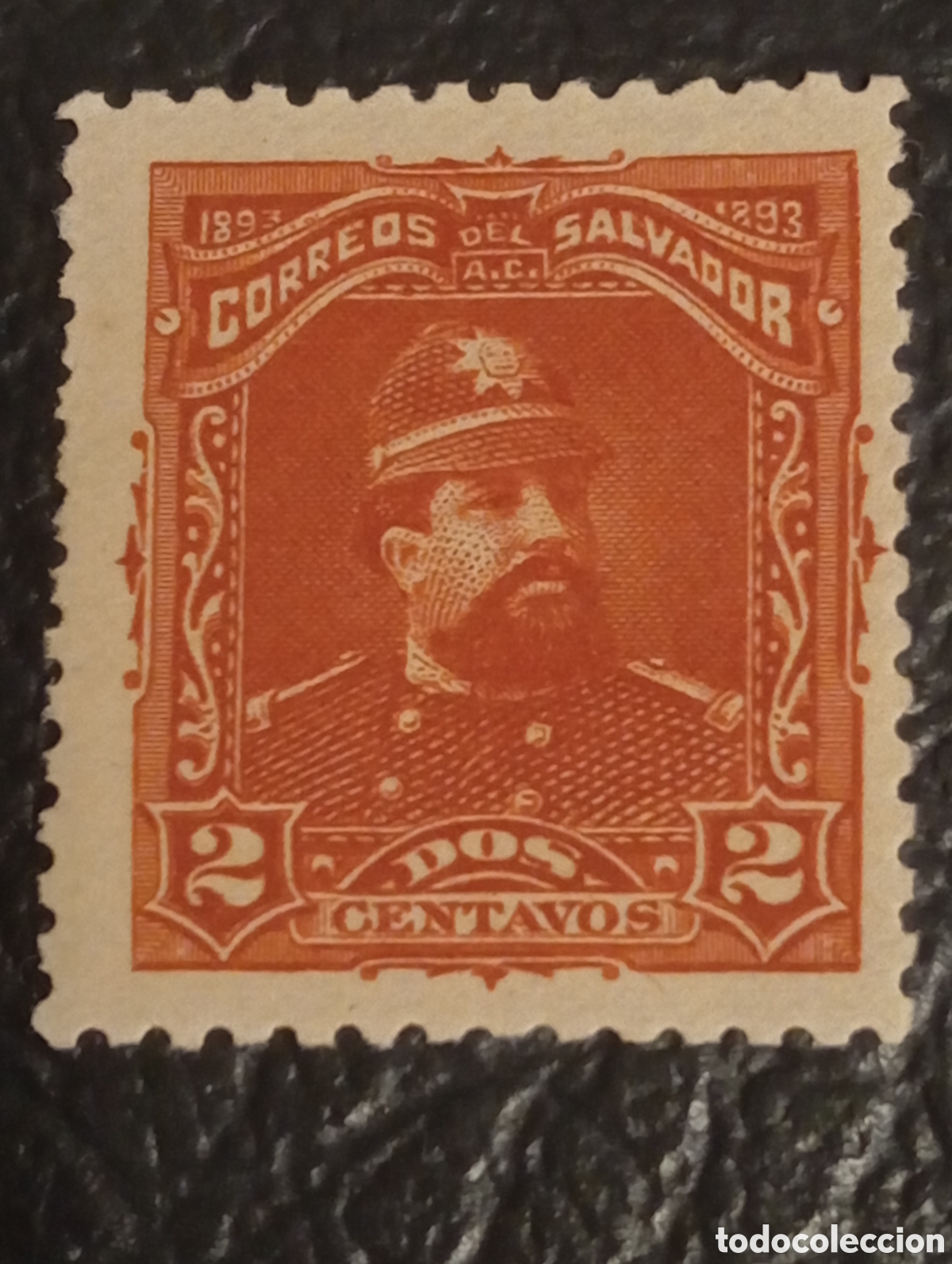 Sellos: El Salvador 1893 Sello 2 Centavos Carlos Ezeta (Scott #77) MH