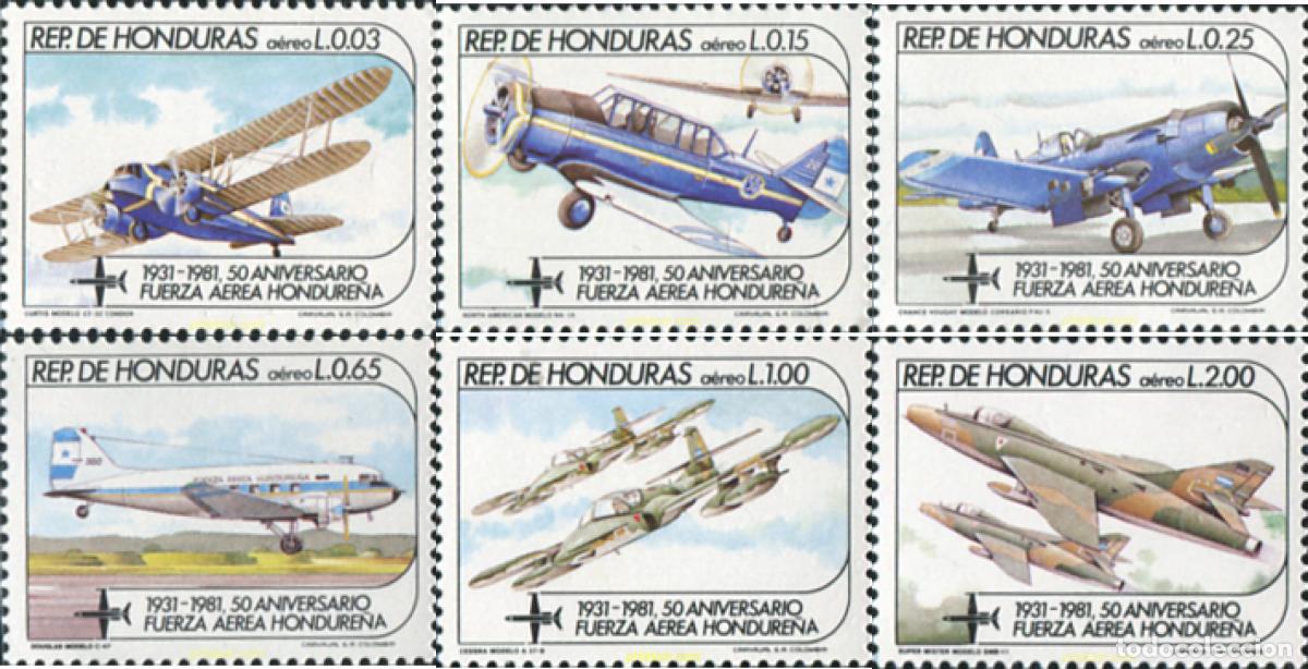 Sellos: 324156 MNH HONDURAS 1983 50 ANIVERSARIO DE LA FUERZA AEREA HONDURE&Ntilde;A