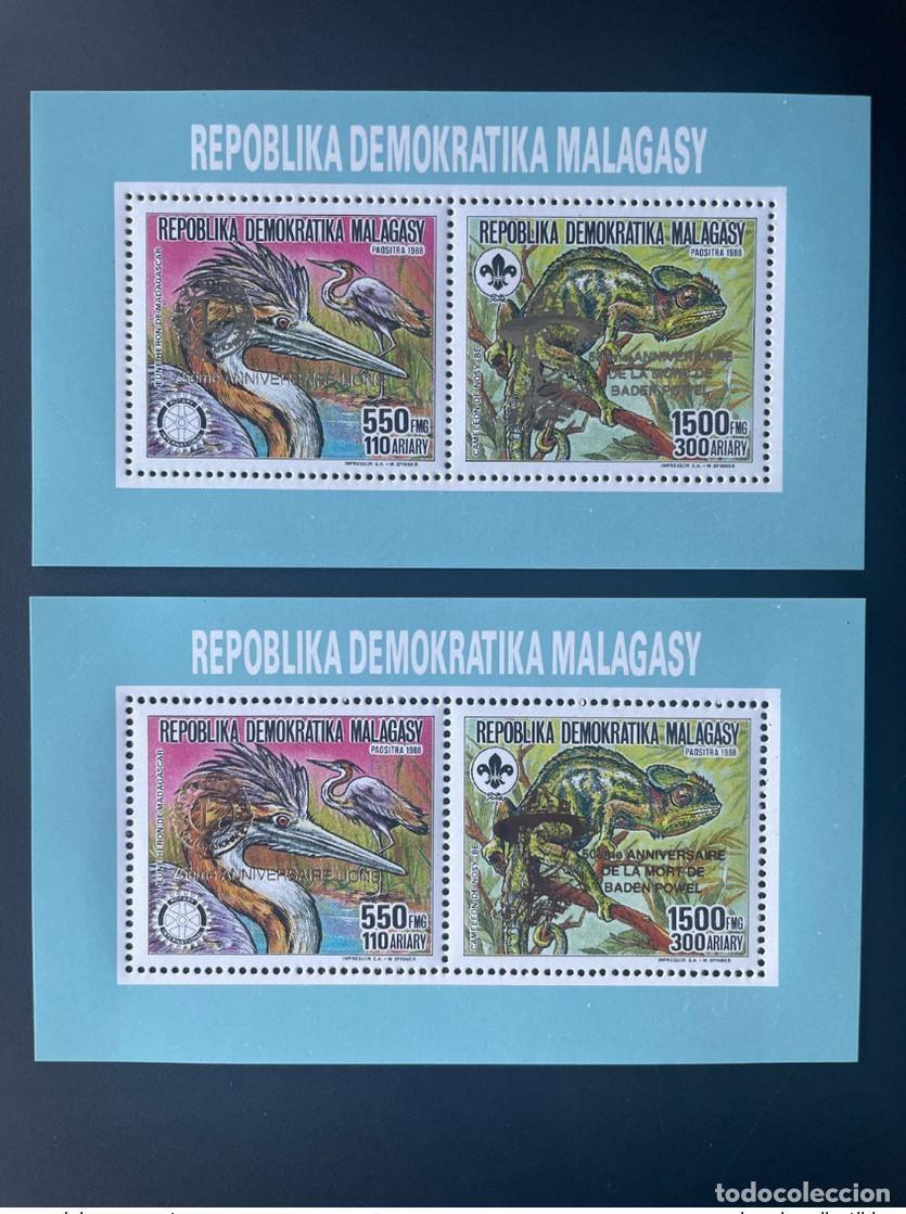 Sellos: Madagascar 1993 Mi. 1534 1535Aa b Klb Gold Silver Scouts Baden-Powell Lions
