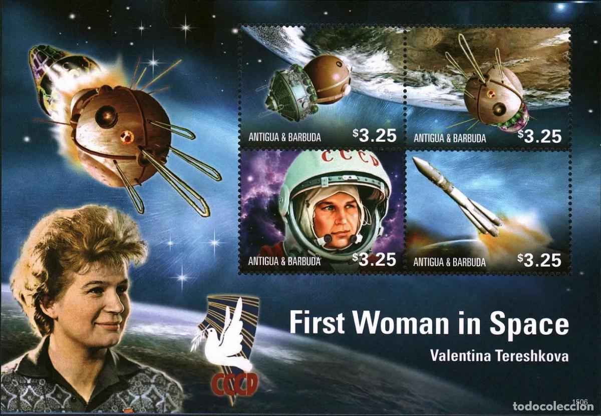 Sellos: ANTIGUA BARBUDA 2015 SHEET MNH VALENTINA TERESHKOVA ESPACE SPACE ESPACIO ASTRONAUTS ASTRONAUTAS