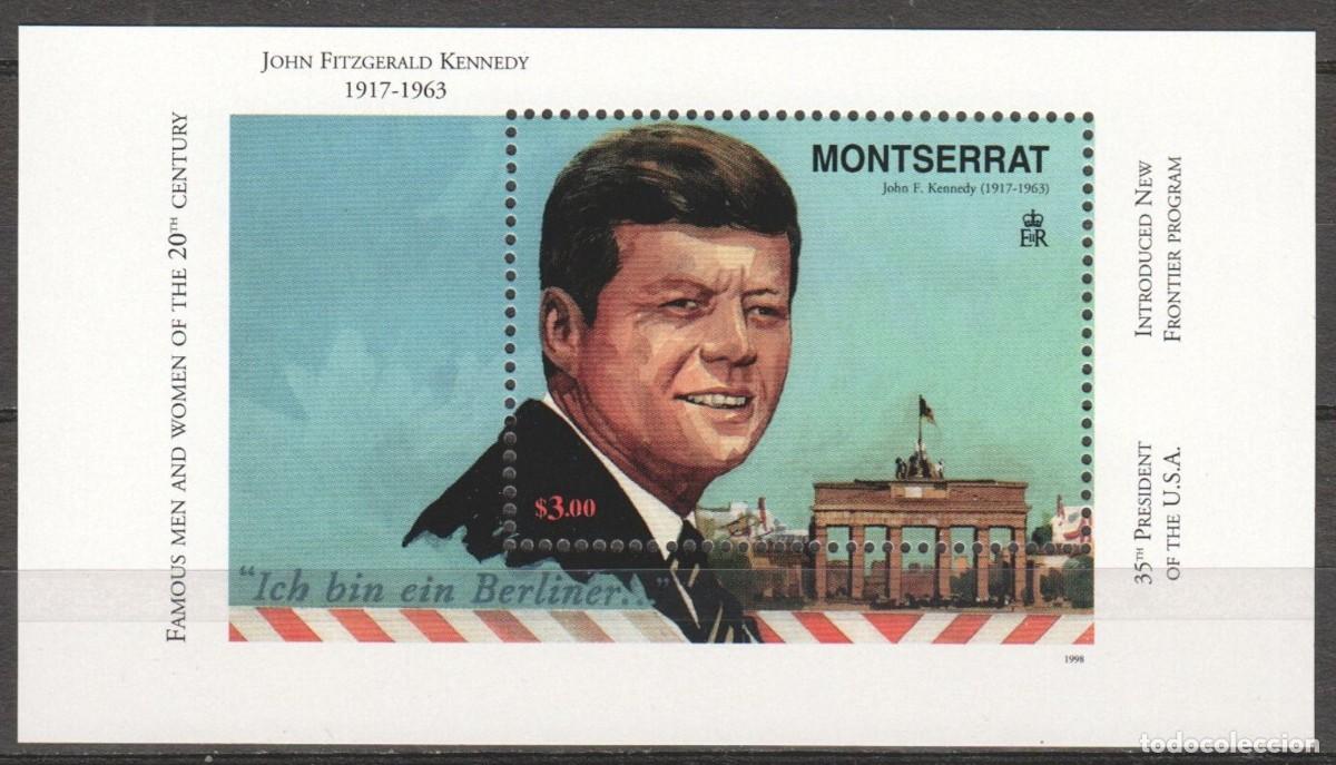 Sellos: MONTSERRAT 1998 SHEET MNH JFK JOHN FITZGERALD KENNEDY PRESIDENTS PRESIDENTES