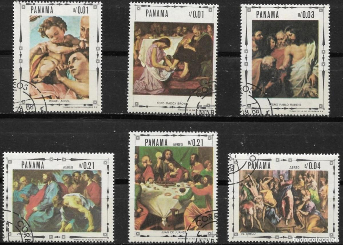 Sellos: PANAMA 1968 SERIE 6 STAMPS USED MNH RUBENS EL GRECO MICHELANGELO VAN DYCK FORD MADOX ARTE PINTURAS