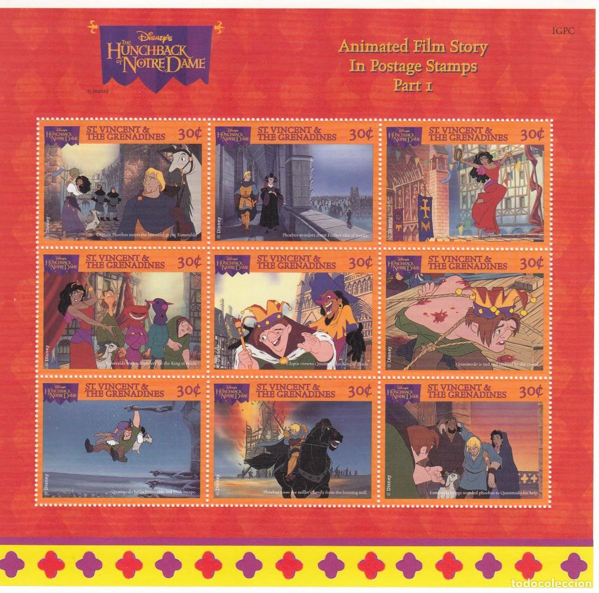Sellos: HB1389 -DISNEY 1996 - SAN VICENTE Y GRANADINAS MP 2975/83 ** NUEVO SIN FIJASELLOS- Jorobado Notre Da