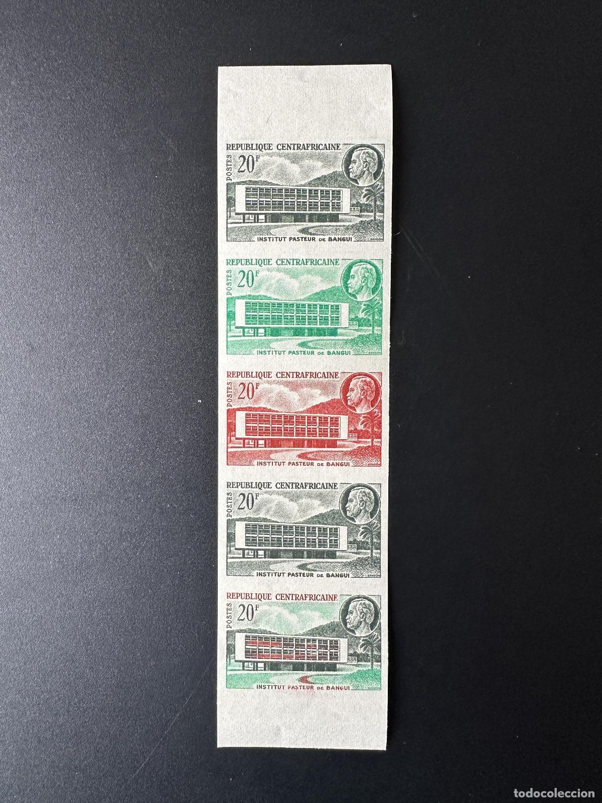 Sellos: Centroafricano 1961 Mi. 17 pruebas de color ND Institut Louis Pasteur Bangui Sant&eacute;