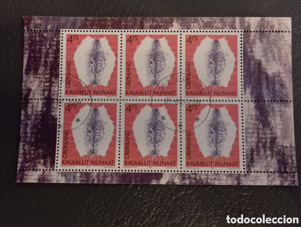 Sellos: Groenlandia 2000 - Patrimonio Cultural, Piel de Foca - Bloque de 6 Sellos (AFA 364 / Michel 357)