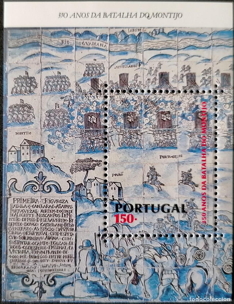 Sellos: PORTUGAL 1994 - HB BATALLA DE MONTIJO .