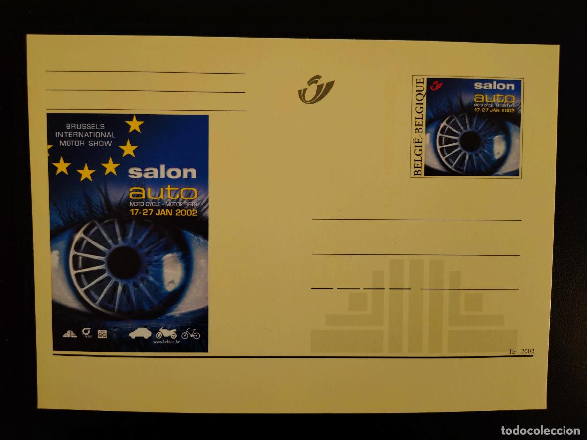 Selos: Tarjeta postal Sal&oacute;n Auto Moto Bruselas 2002 Brussels Motor Show completo