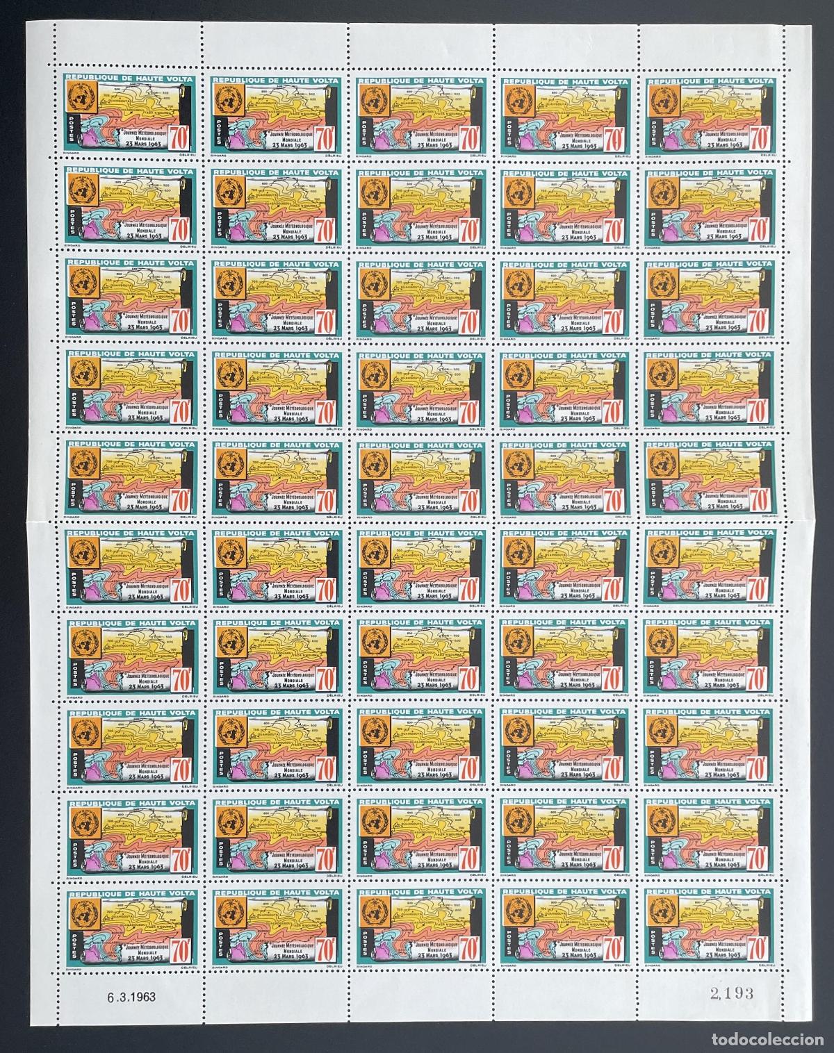Stamps: Alto Volta 1963 YT 109 tabl&oacute;n D&iacute;a Meteorol&oacute;gico Mundial mapa