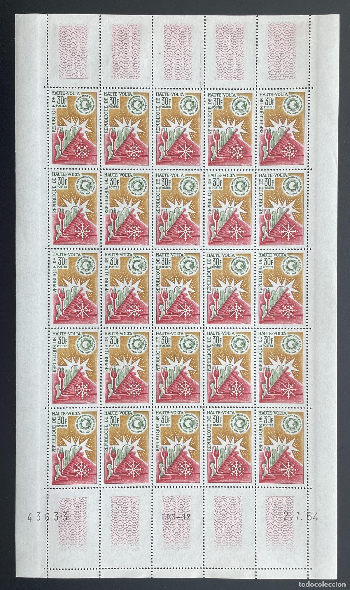 Stamps: Alto Volta 1964 YT 135 bloque A&ntilde;o Internacional del Sol Tranquilo astronom&iacute;a