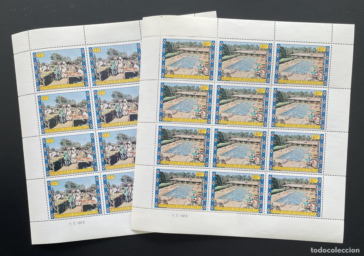 Sellos: Alto Volta 1973 YT 292-293 turismo mercado Ouagadougou piscina hotel