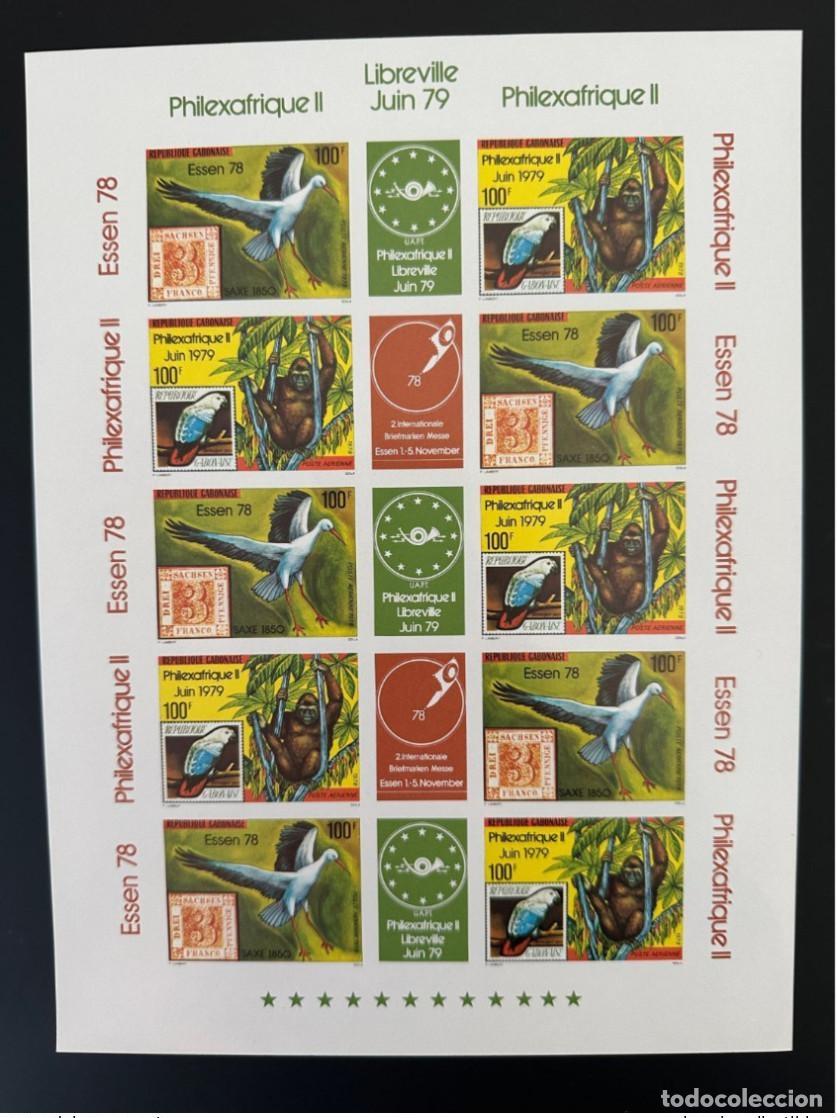 Sellos: Sello Gab&oacute;n 1978 Mi. 682 - 683 ND Philexafrica 1979 P&aacute;jaro gorila cig&uuml;e&ntilde;a