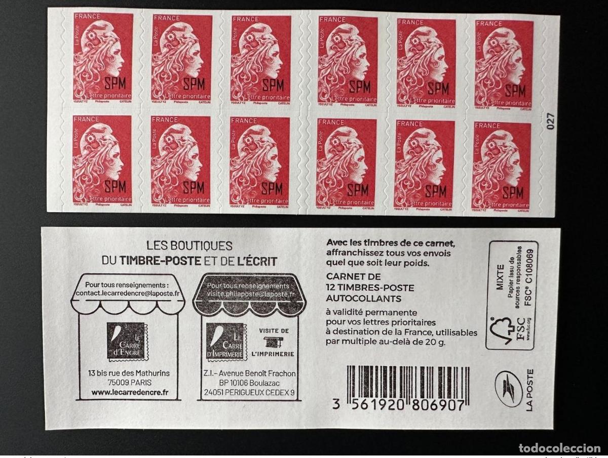 Sellos: Folleto SPM France 2022 MH Carnet 12 TP Marianne l'Engage&eacute; Adhesivo Yeult 667ex