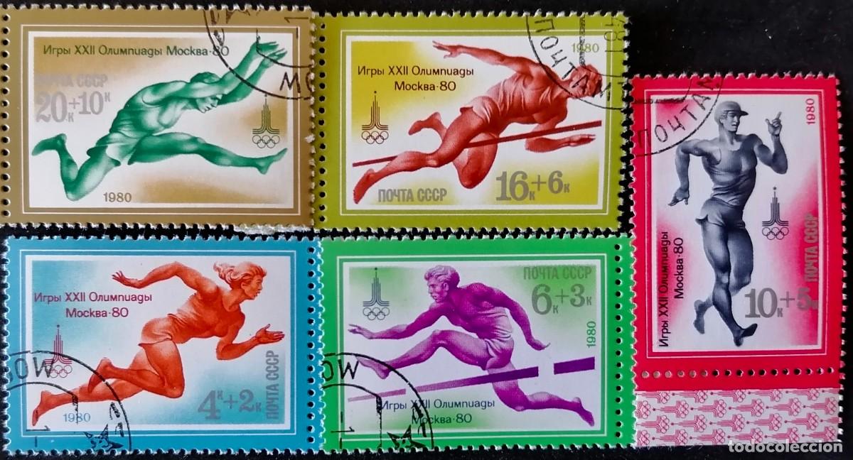 Sellos: URSS 1980 - JJ.OO. MOSC&Uacute; / ATLETISMO .