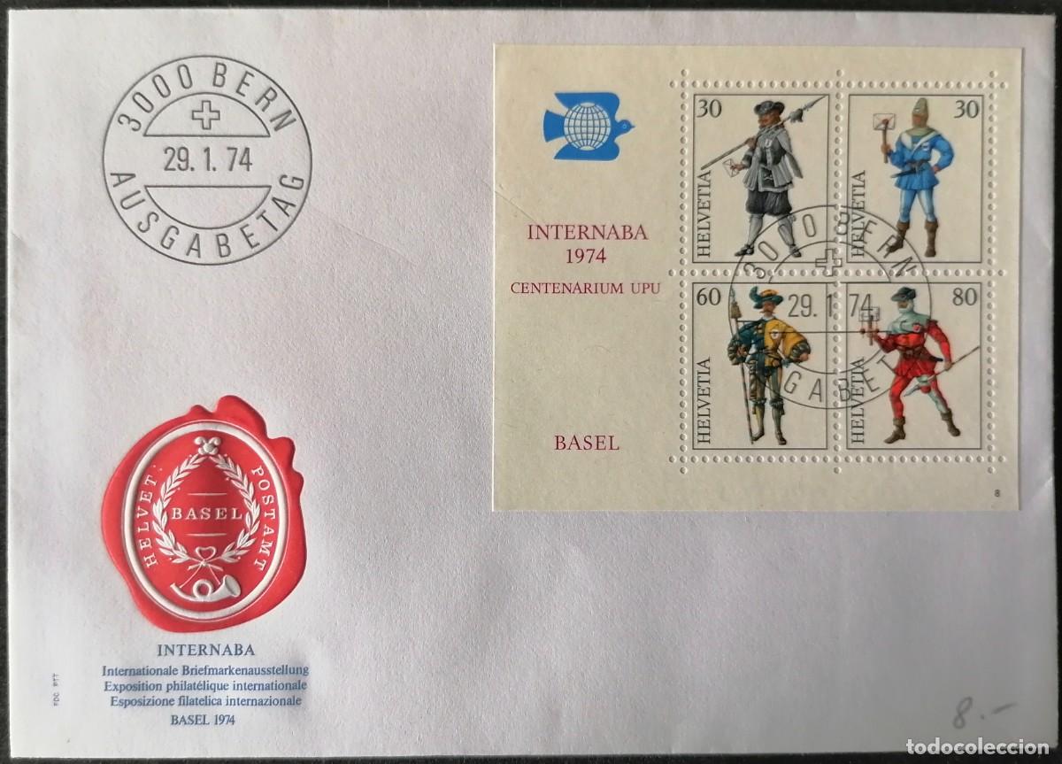 Sellos: SUIZA 1974 - SOBRE / UNIFORMES DE MENSAJEROS .