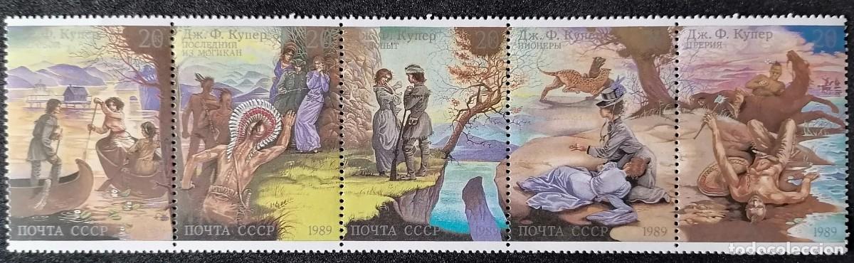 Sellos: URSS 1989 - JAMES FENIMORE COOPER .