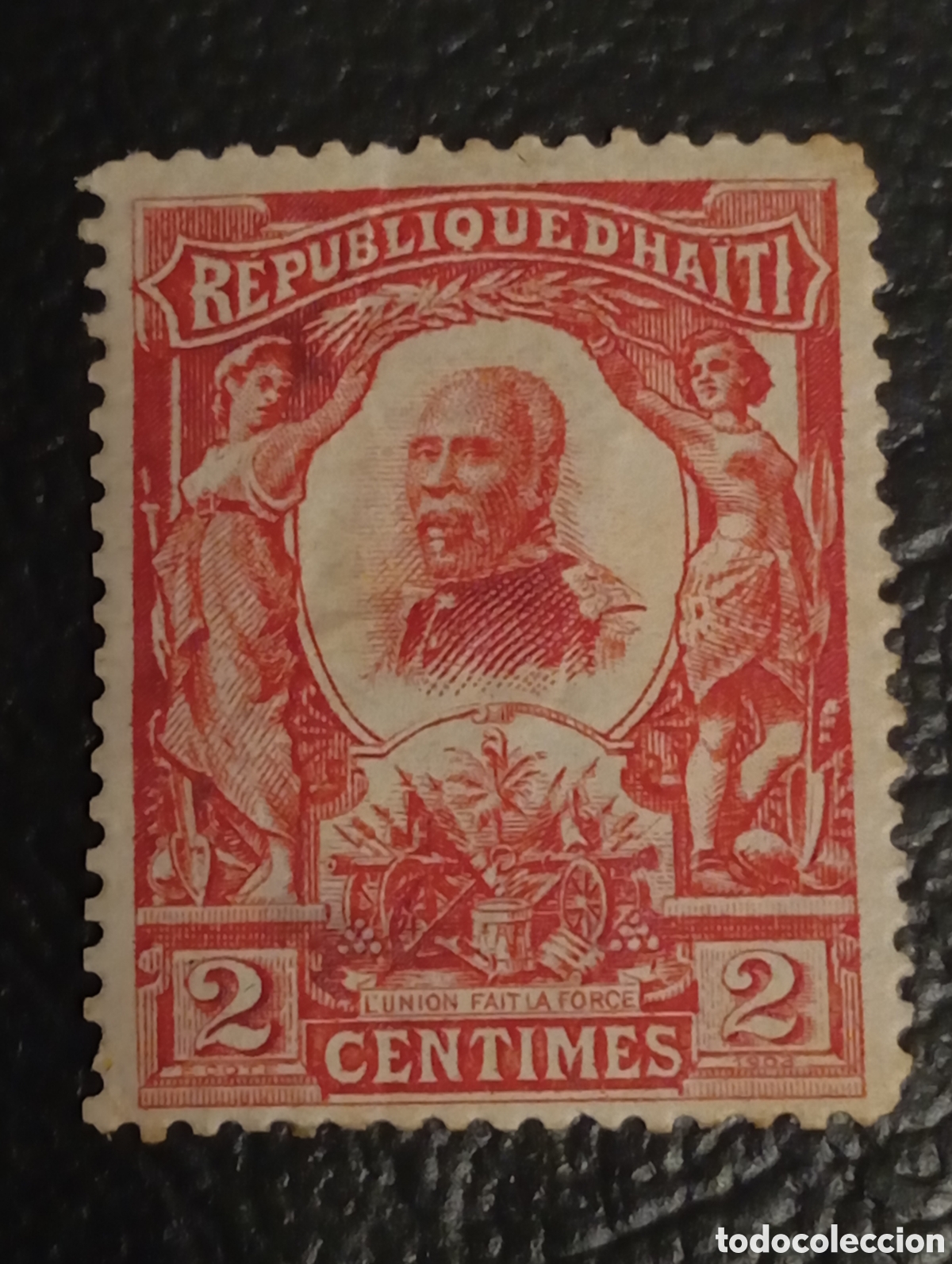 Sellos: Hait&iacute; 1904 - Sello 2 C&eacute;ntimos Pierre Nord Alexis - Michel #82 MH