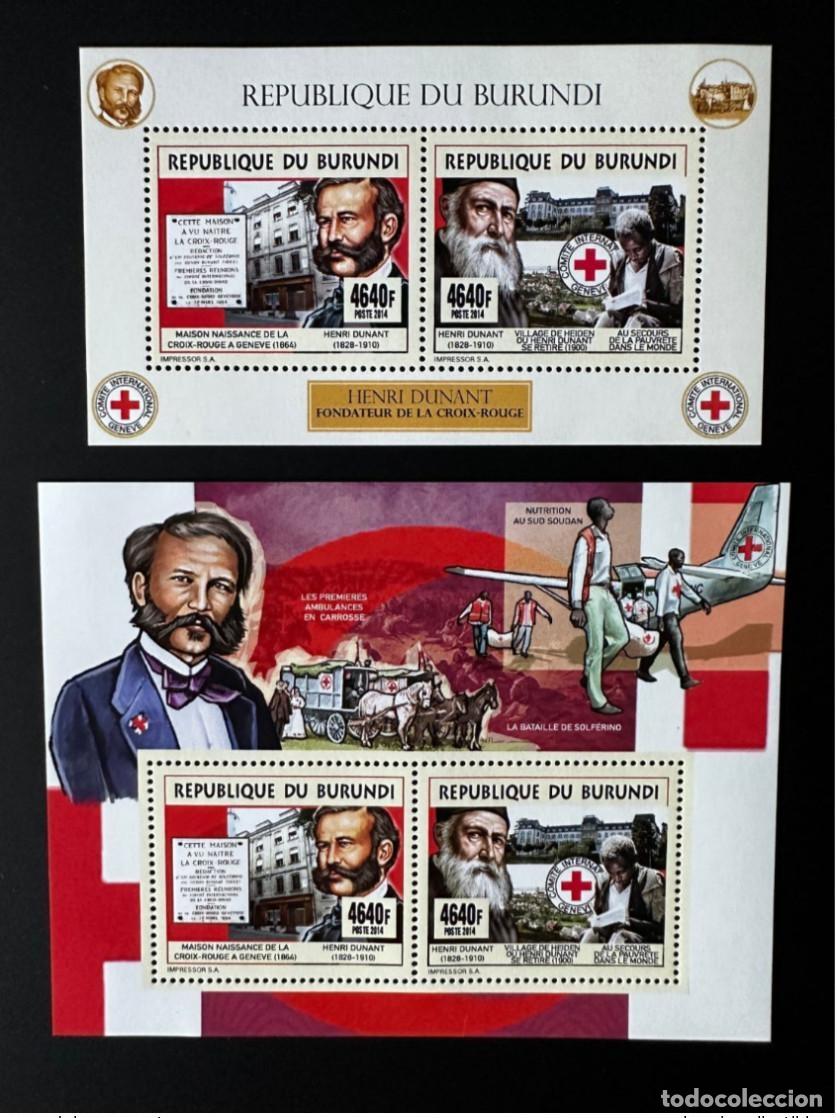 Sellos: Burundi 2014/2015 Mi. 3538 - 3539 Bl. 535 536 Henri Dunant Cruz Roja