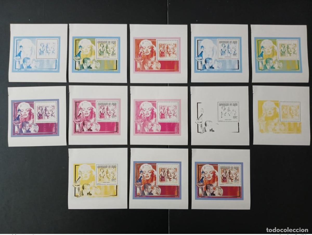 Sellos: N&iacute;ger 1996 Mi. 1198 (Bl). Ensayos en color Marilyn Monroe Actriz de cine Hollywood