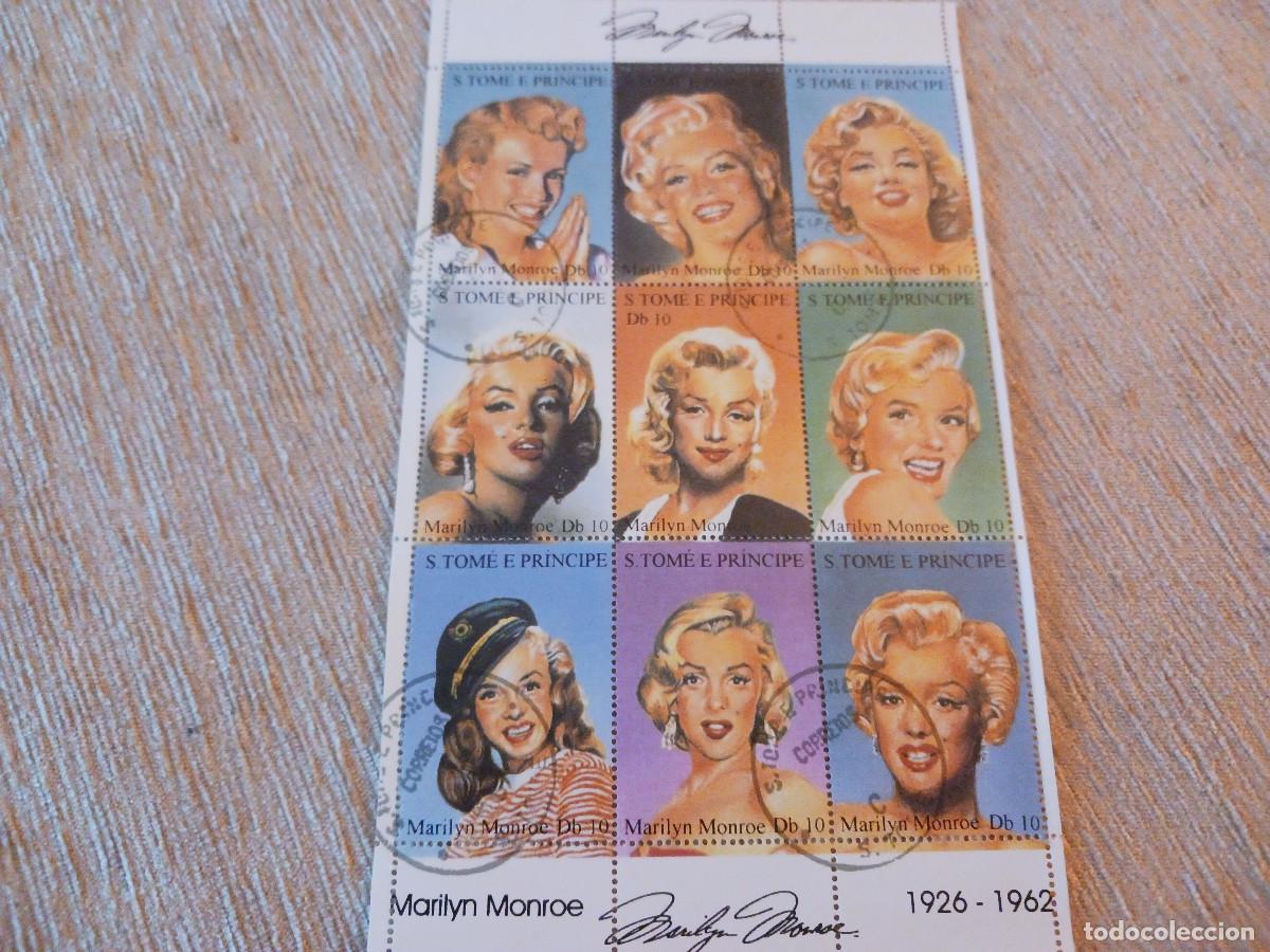 Sellos: hojita, santo tome e principe, marilyn monroe