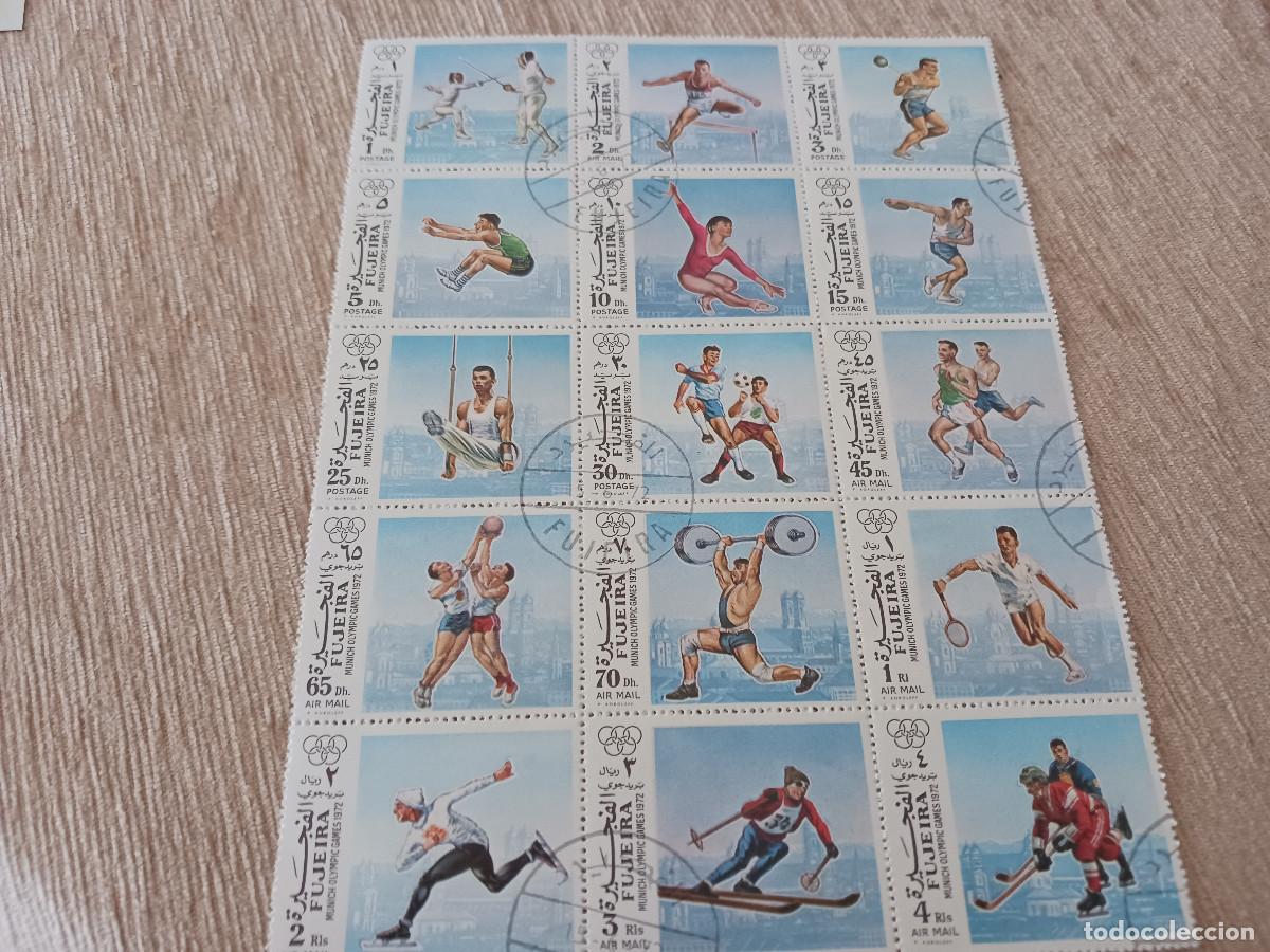 Sellos: SELLOS EN HOJITA, EMIRATO DE FUYAIRA, JUEGOS OLIMPICOS DE MUNICH 1972