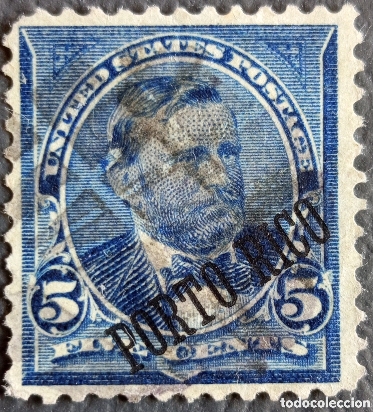 Sellos: Sello Puerto Rico 1899 - 5c Ulysses Grant (Scott #213) Usado