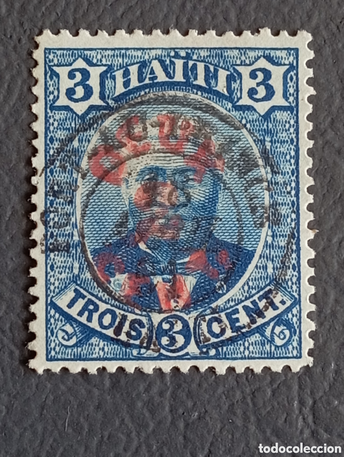 Sellos: Hait&iacute; 1890 - Surcharge 2c sobre 3c Salomon - Scott #25 / Michel #21