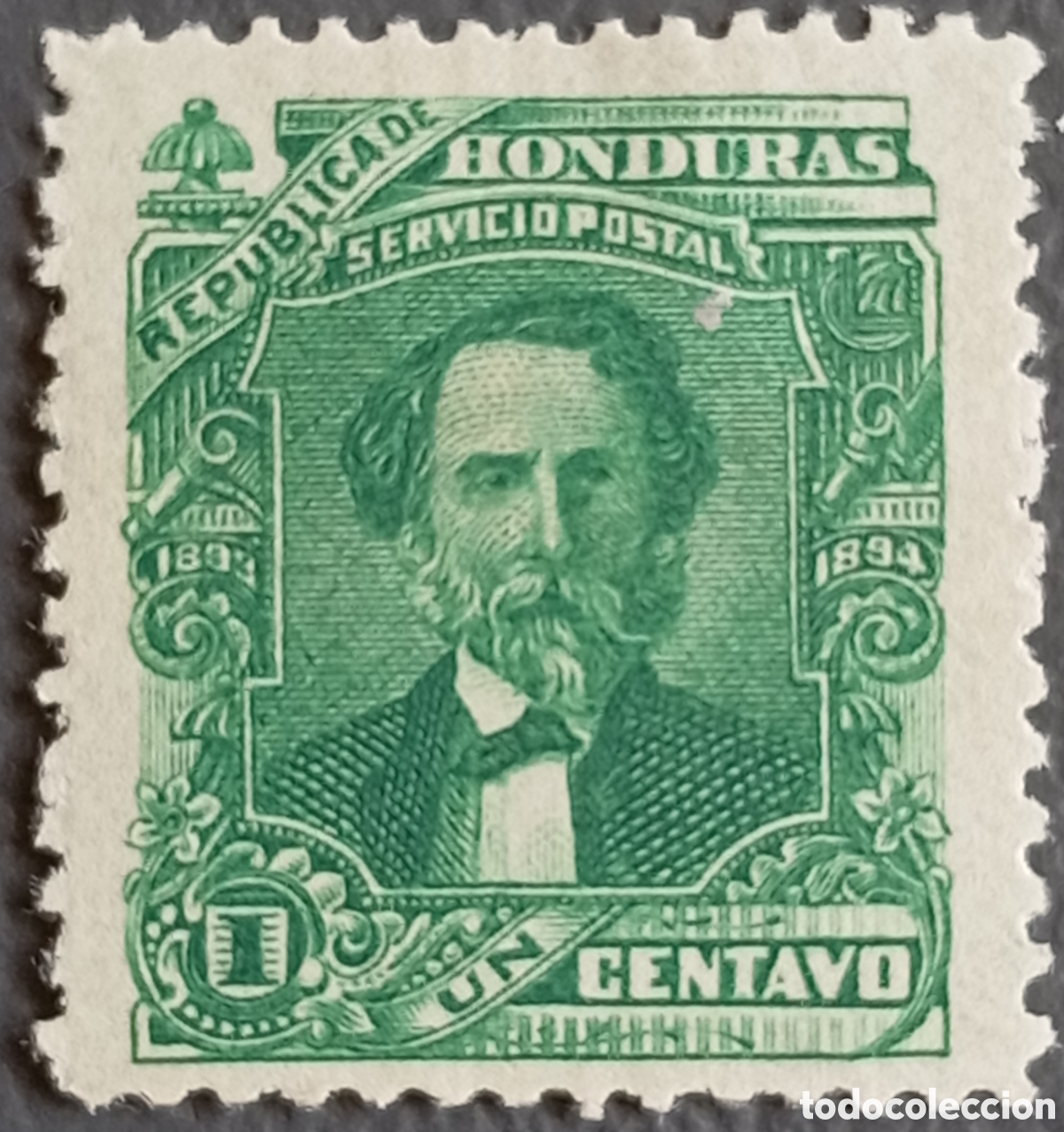 Sellos: Sello Honduras 1893 - General Jos&eacute; Trinidad Caba&ntilde;as - 1 Centavo Verde (Scott #76)
