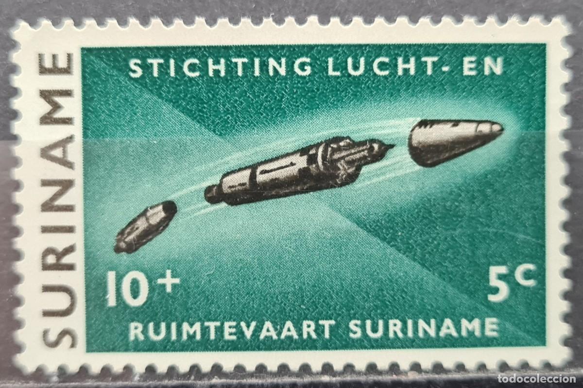 Sellos: Sello de Surinam 1964: sobretasa pro fundaci&oacute;n para la navegaci&oacute;n a&eacute;rea y espacial