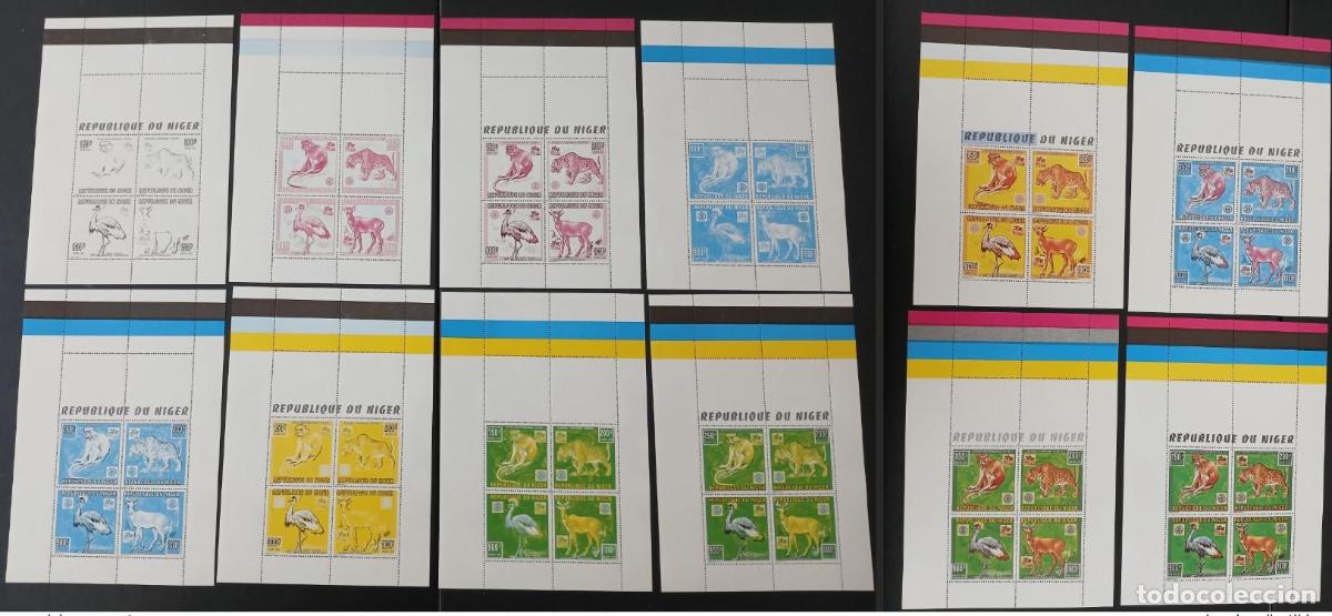 Sellos: N&iacute;ger 1996 Mi. 1181 - 1184 (Klb) pruebas de color Leopard Bird Scouts Rotary