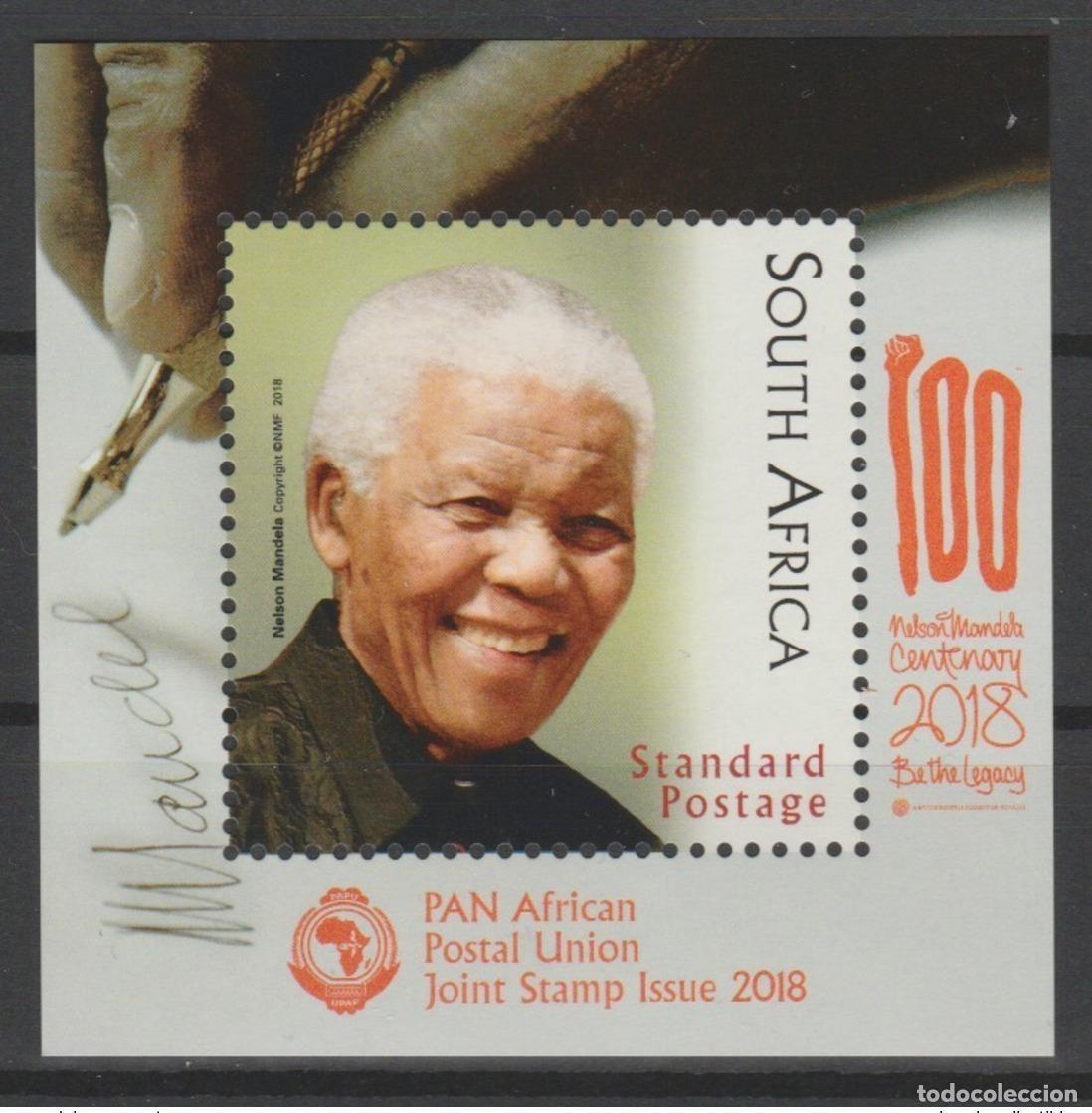 Sellos: Sud&aacute;frica 2018 Mi.? Edici&oacute;n conjunta S/S 100 a&ntilde;os de Nelson Mandela panafricano