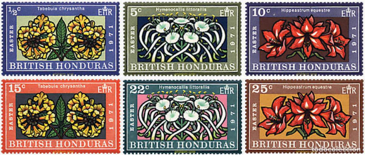 Sellos: 89562 MNH HONDURAS BRITANICA 1971 FLORES