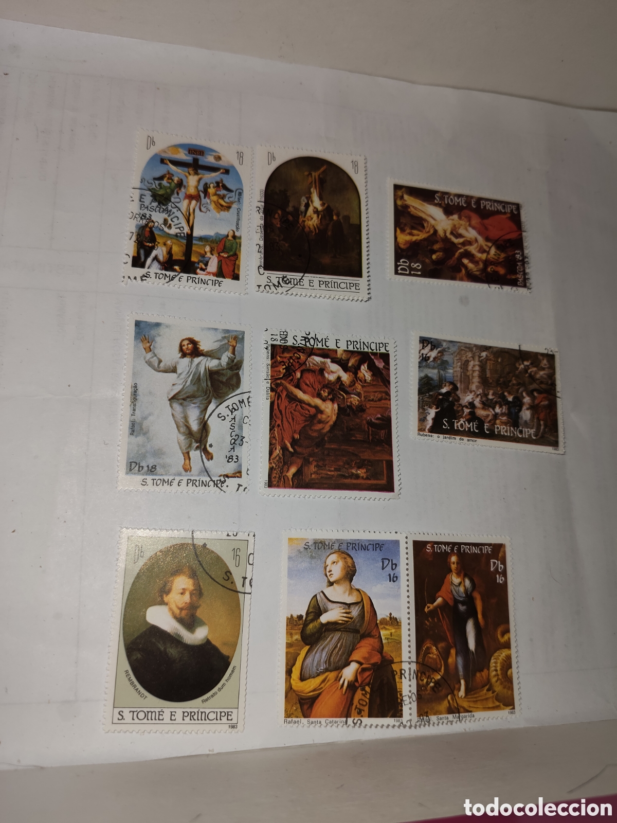 Sellos: 9 Sellos de Santo Tom&eacute; y Pr&iacute;ncipe pintores ilustres 1983 muy buenos