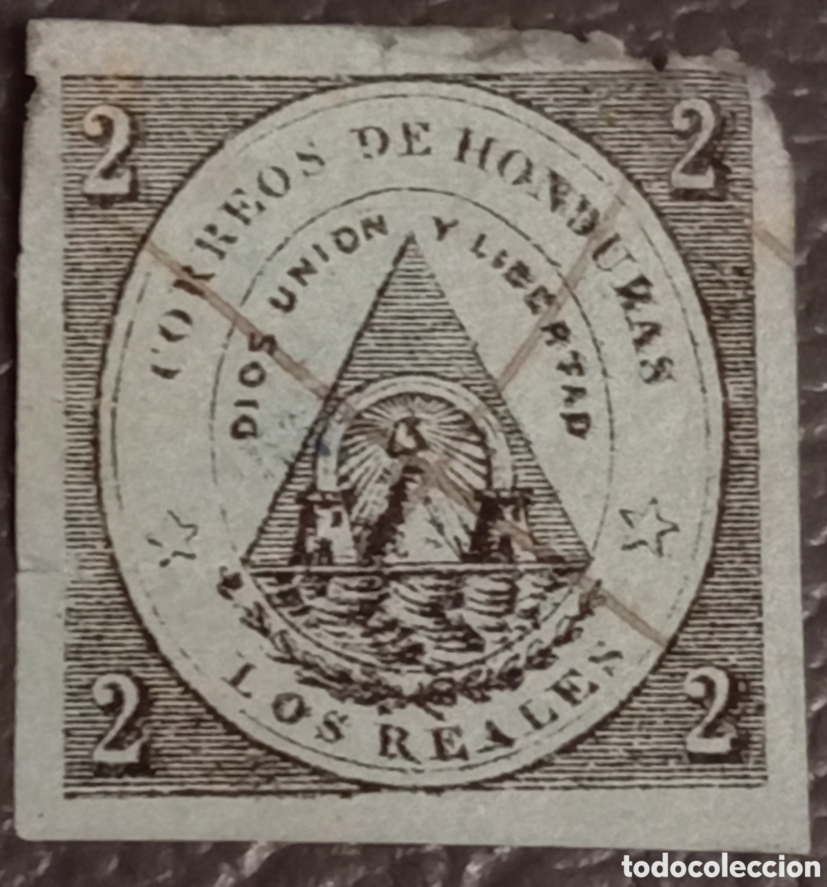 Sellos: Sello Honduras 1866 - Escudo Nacional - 2 Reales (Sin Dentar)